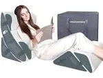 KingPavonini 6PCS Orthopedic Bed Wedge Pillow for Sleeping Gel Memory Foam Post Surgery Pillow Set for Back