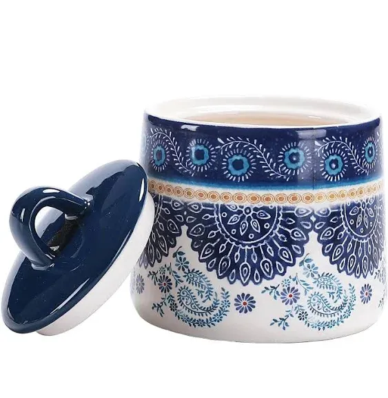 Bico Blue Talavera Ceramic Sugar and Cream Set, Dishwasher Safe