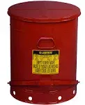 Justrite 09700 Red Oily Waste Can - 21 Gallon 1 Each