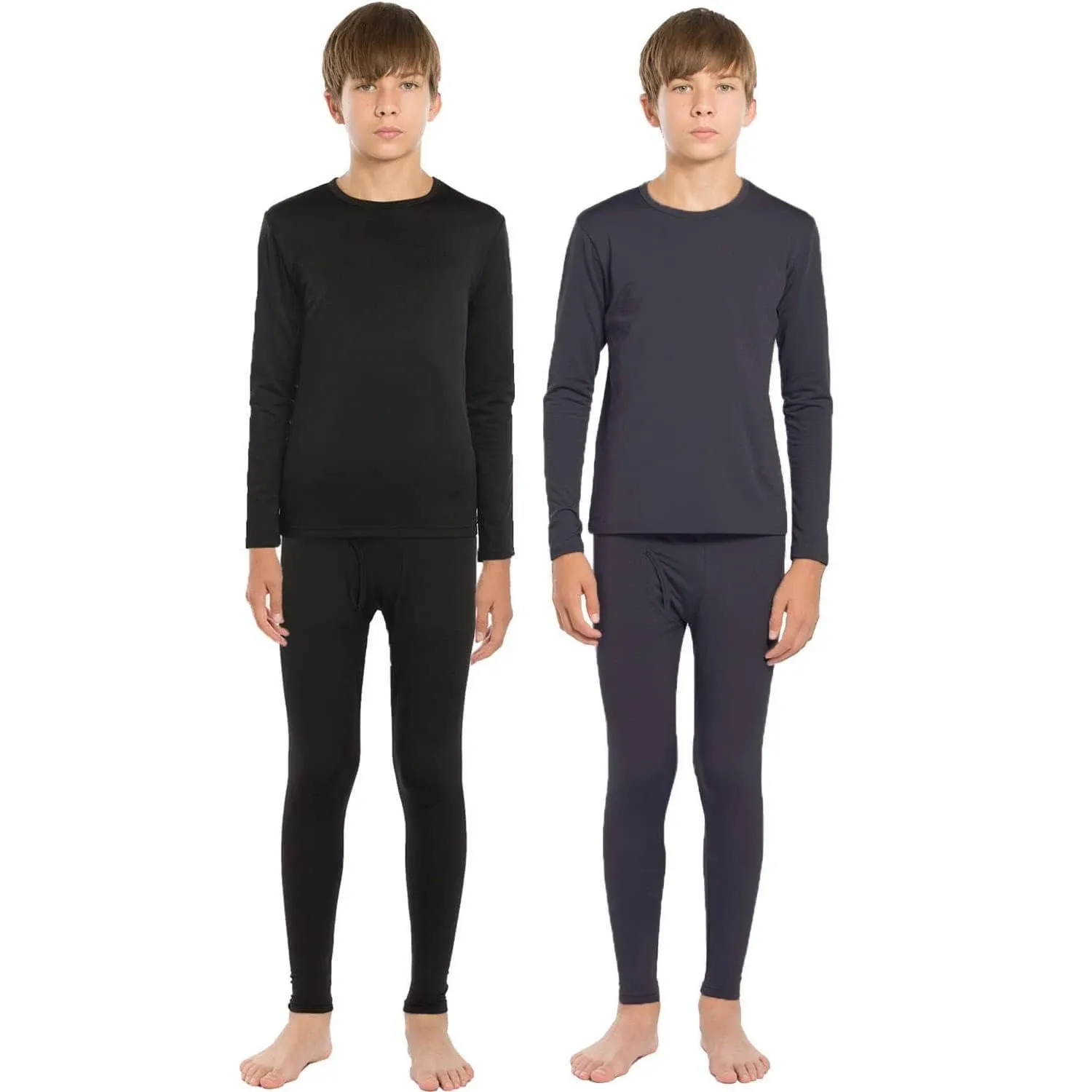 Vicherub Thermal Underwear Set for Boys Long Johns Fleece Lined Kids Base Layer Thermals Sets Boy