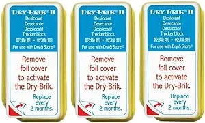 Dry-Brik® II Desiccant Blocks - 3 Blocks (1 Pack of 3 Blocks)| Replacement Moisture Absorbing Block for the Global II and Zephyr by Dry & Store | Hearing Device Dehumidifiers