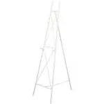 Deco 79 Metal Tall Adjustable Minimalist Display Stand Easel with Chain Support, 19" x 28" x 64", White