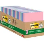 Post-it Greener Pop Up Notes, 18 Pads, 3 in x 3 in, 100% Recycled, Clean Removal, School Supplies and Office Products, Sticky Notes for Vertical Surfaces, Monitors, Walls and Windows, Sweet Sprinkles Collection