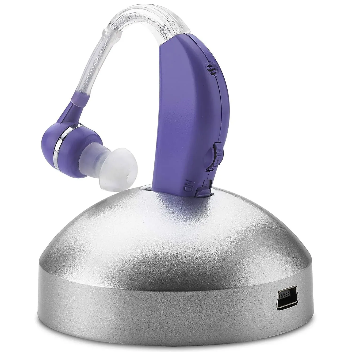 MEdca Rechargeable Digital Behind the Ear Personal Hearing Amplifier, Purple