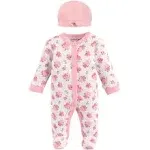 Luvable Friends Baby Floral Sleep N Play and Cap Set