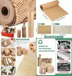 Honeycomb Packing Paper Wrap: 15"x200' Packing Paper Roll Bubble Cushioning Wrap for Moving Shipping Packaging Recyclable Eco Friendly Supplie