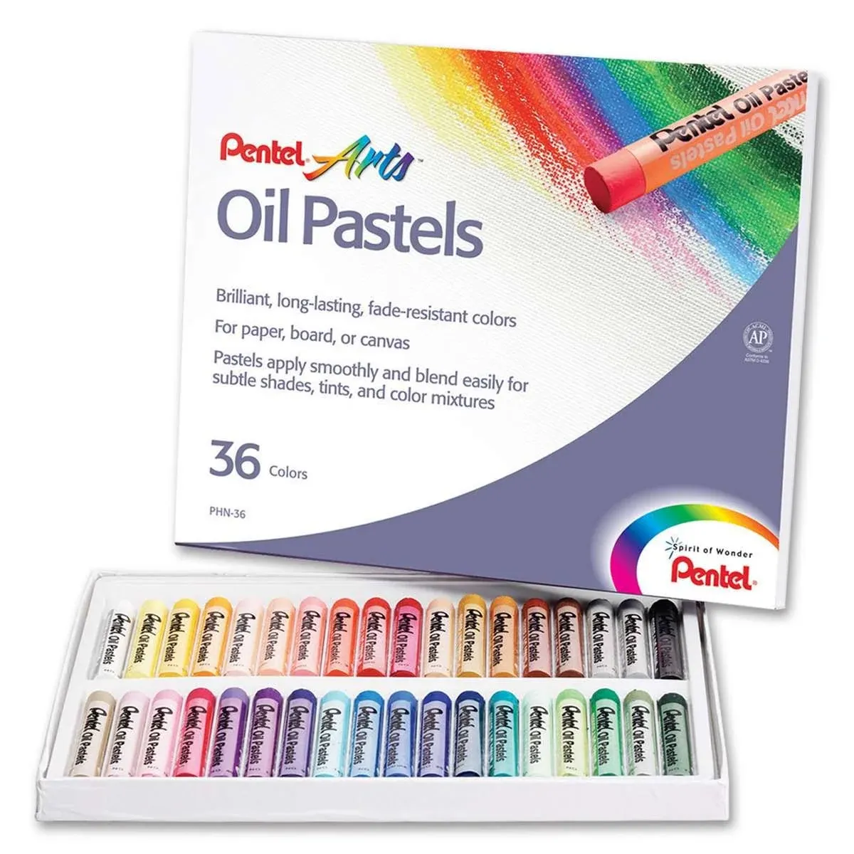 Oil Pastel Set with Carrying Case, 36-Color Set, Assorted, 36/Set