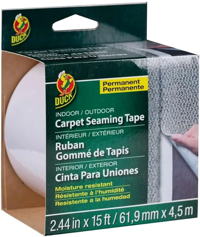 Duck Brand Self-Adhesive Fiberglass Carpet Seaming Tape, 2.44-Inch by 15-Feet, Single Roll (286519)