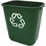 Rubbermaid Deskside Paper Recycling Container, Plastic, 7 gal, Green