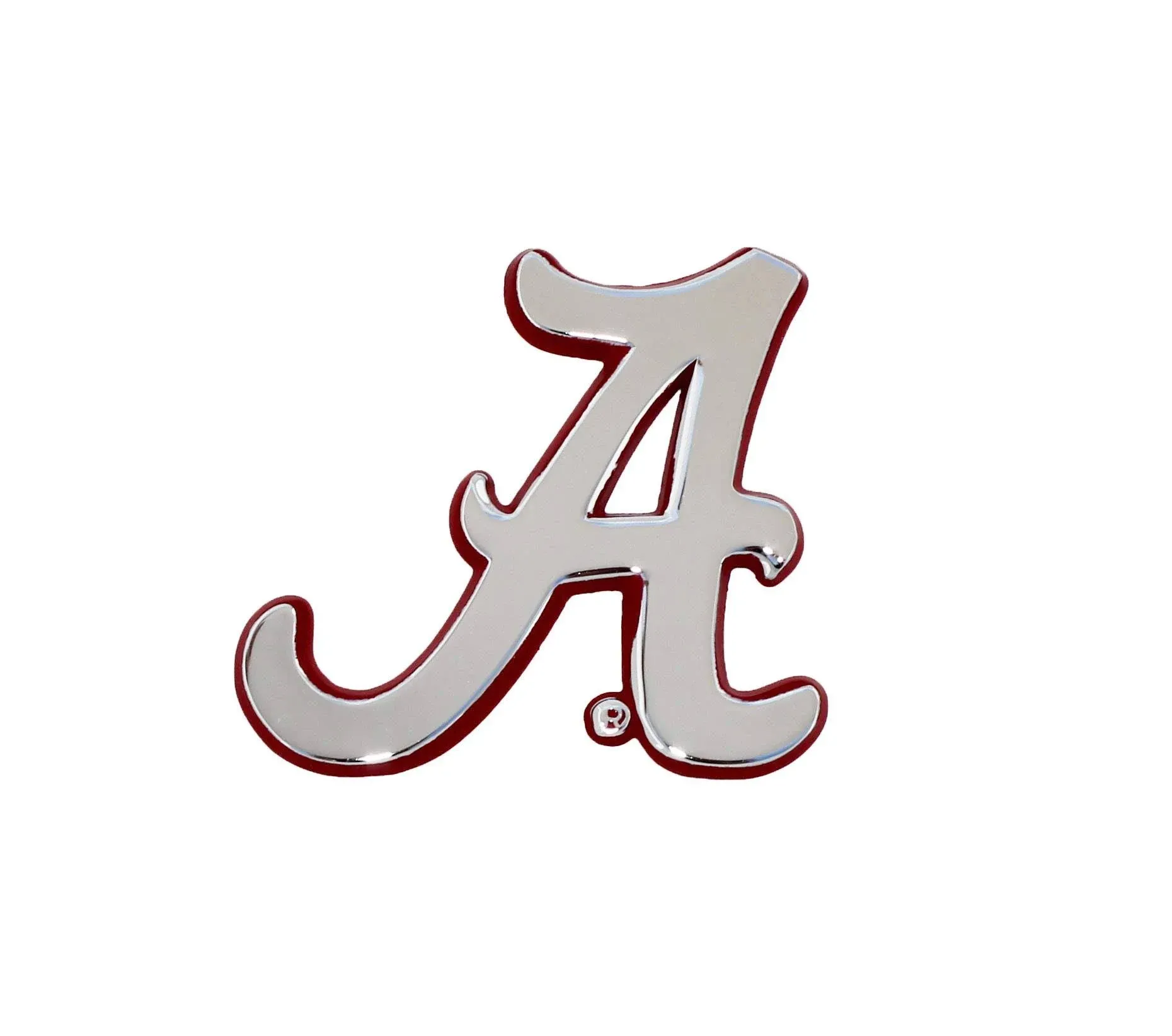 University of Alabama Crimson Tide Metal Auto Emblem (Chrome (Crimson Trim))