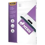 Fellowes Laminating Pouches, Glossy- Menu, 3 mil, - 25/Pack