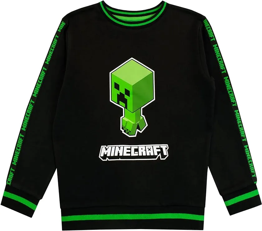 Minecraft Boys Creeper Sweatshirt Size 7 Black