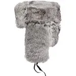 IFSUN Mens Winter Real Rabbit Fur Aviator Hat Russian Ushanka Hats