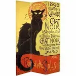 Oriental Furniture 6-Foot Double-Sided Chat Noir Room Divider - 3-Panel - 7284118 | HSN