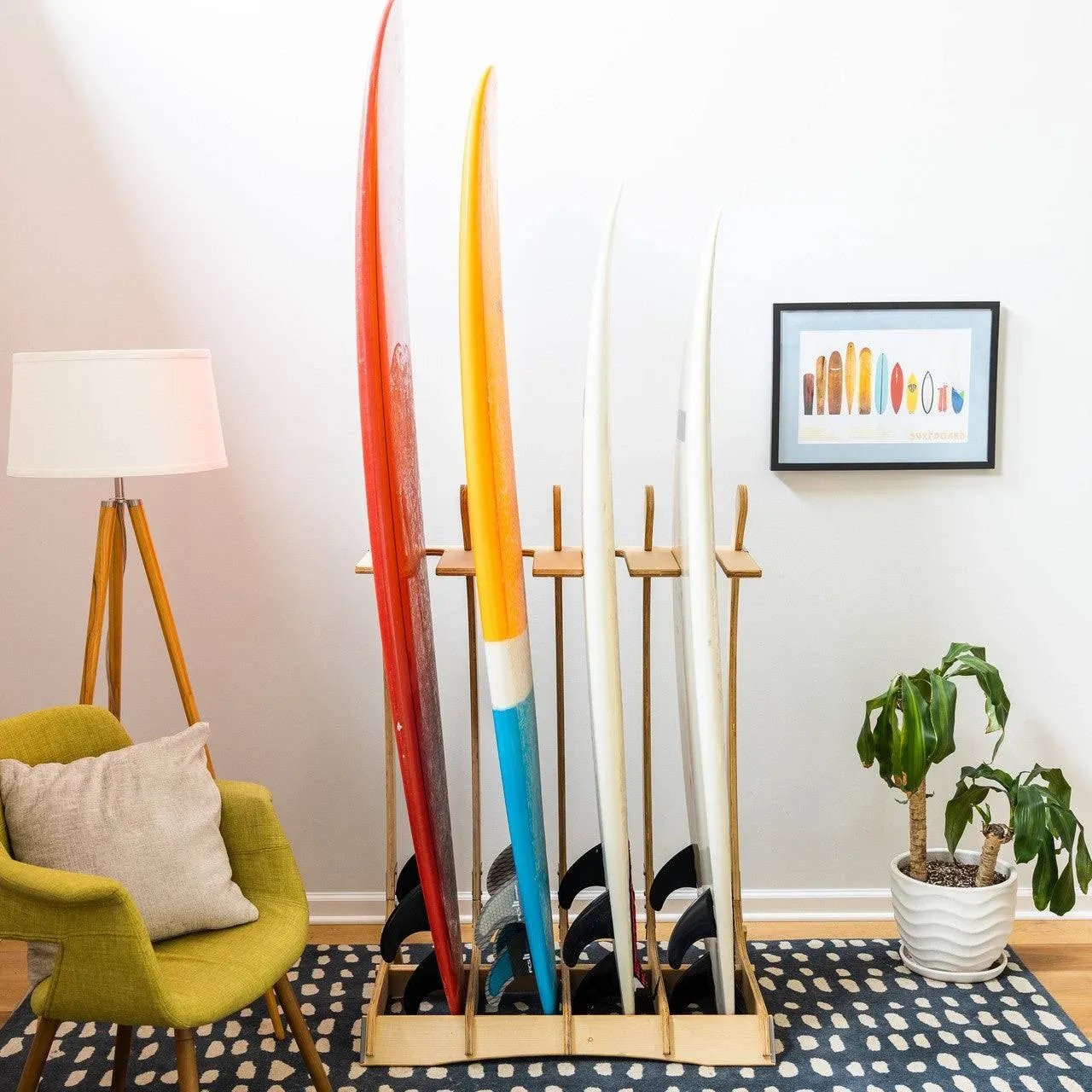 StoreYourBoard - Freestanding Surf Rack | Wooden Surfboard Display Stand