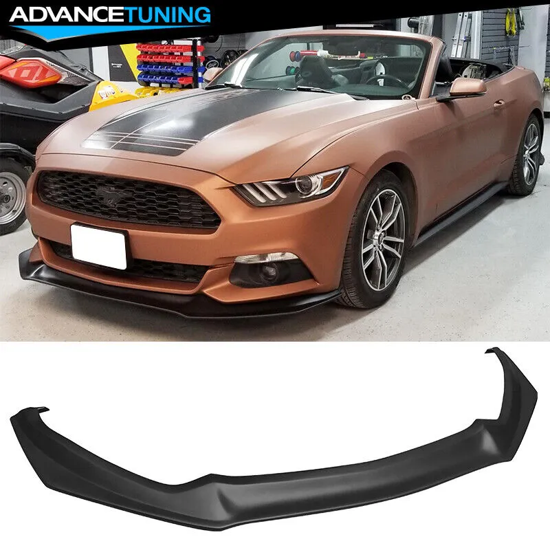 Fits 15-17 Ford Mustang Coupe PP Front Bumper Lip Spoiler Splitter - Unpainted