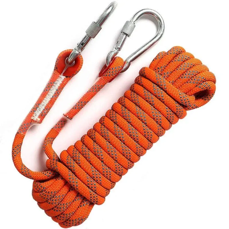 GINEE 10mm Static Rock Climbing Rope Outdoor,Safety Ropes Rope Orange