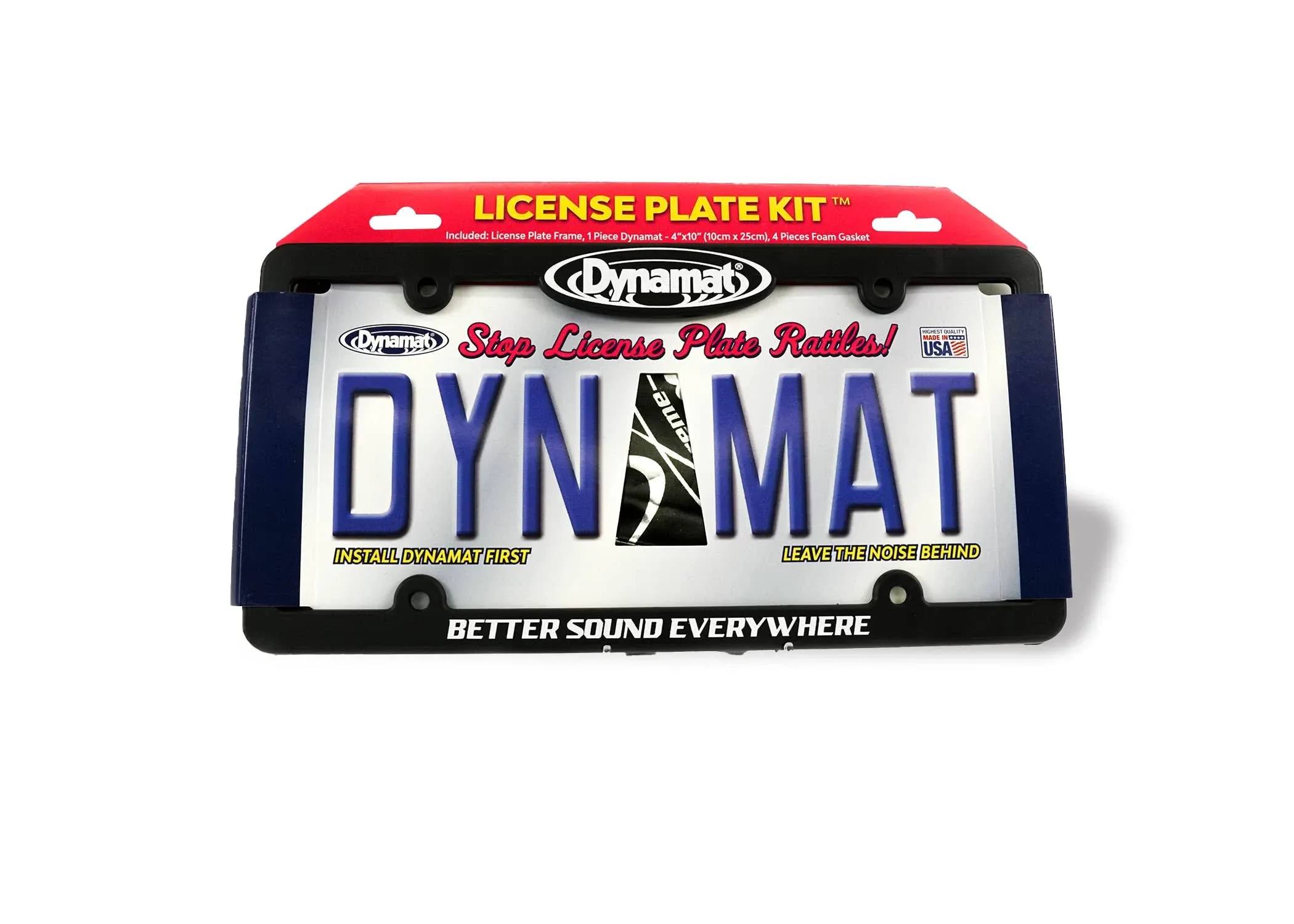 New Dynamat 19100 Xtreme License Plate Frame Kit Sound Dampening 4&#034; x 10&#034;