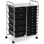 Costway 15 Drawer Rolling Organizer Cart Utility Storage Tools Scrapbook Paper Multi-Use