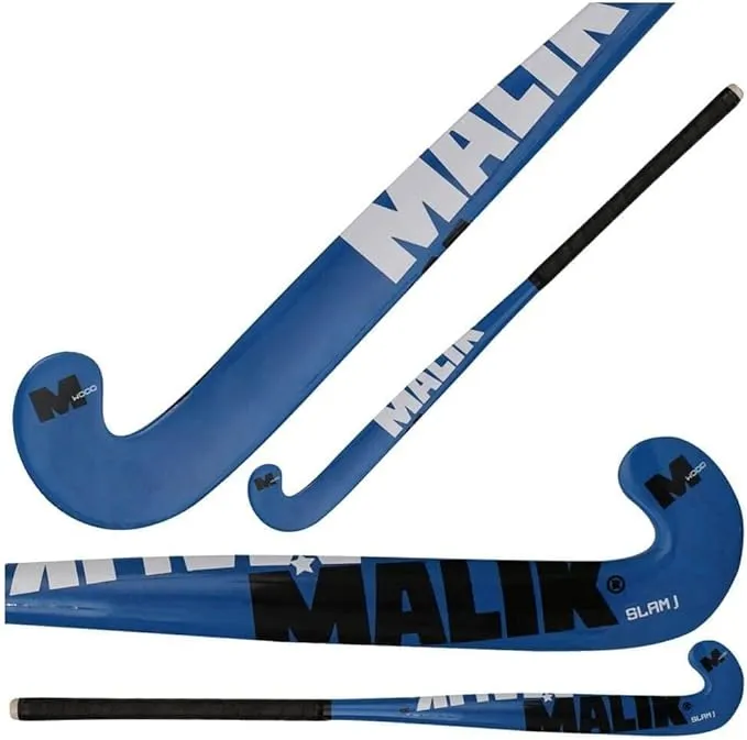 MALIK Indoor Field Hockey Stick Slam J Blue Wood 32' Inch