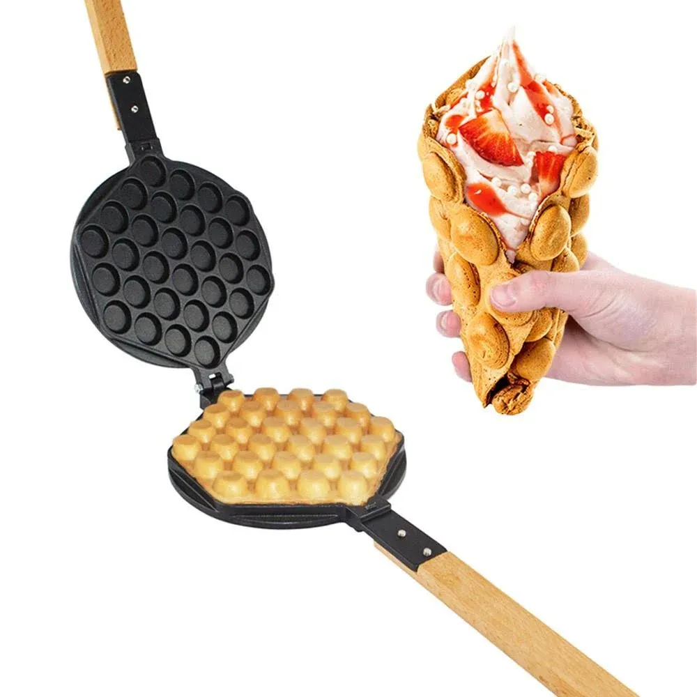 ALDKitchen Bubble Waffle Maker | Replaceable 180 Degree Rotating Egg Waffle Maker Mold | Nonstick Coating