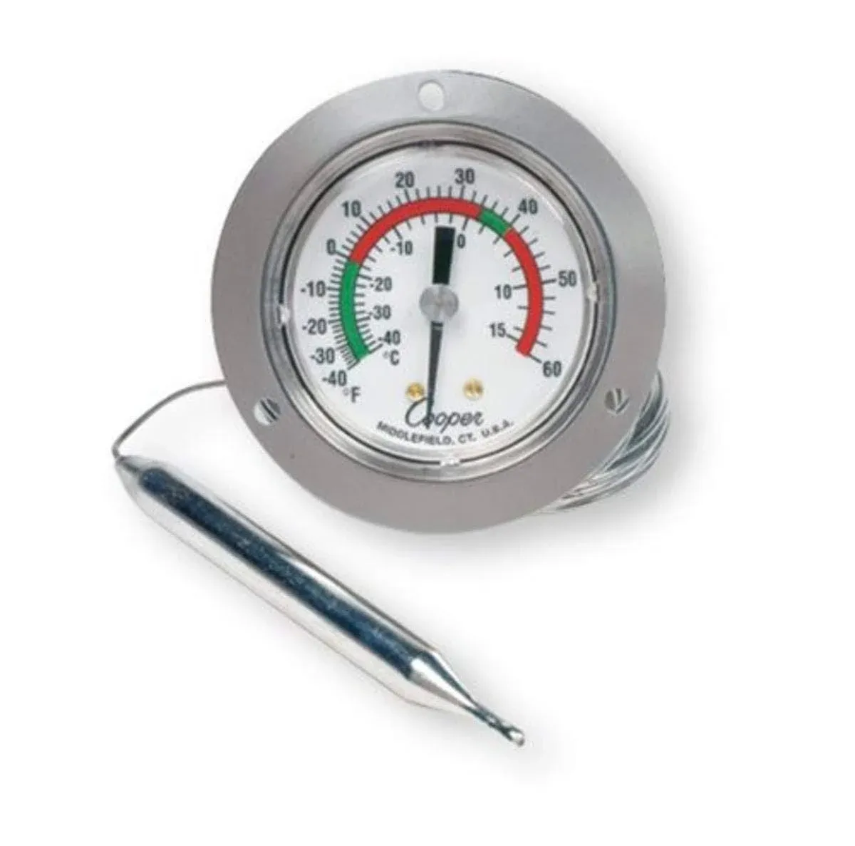 6142-58 Thermometer - Front Flange, Back Connect - 240&#034; Cap