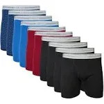 Gildan Adult Mens Boxer Briefs with Waistband, 10-Pack, Sizes S-2xl, 6 inch Inseam, Men's, Size: Small