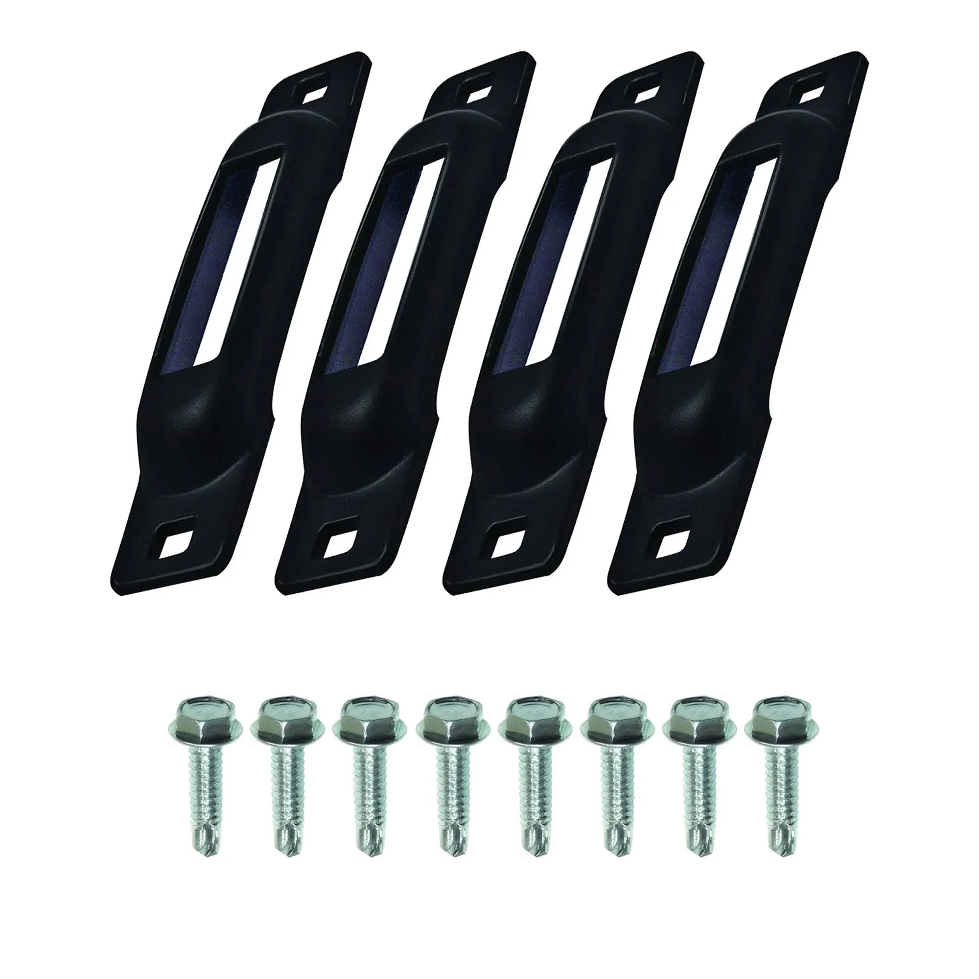 Snap-Loc SLSB4FS Self-Drillng Screws E-Track Single Strap Anchors - Black Powder Coated; Pack of 4