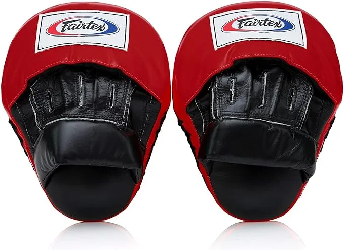 FAIRTEX FOCUS MITTS FMV 9 BLACK RED BOXING MUAY THAI MMA ULTIMATE CONTOURED MMA