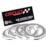 Circuit Performance 73.1mm OD to 67.1mm ID Silver Aluminum Hub Centric Rings 