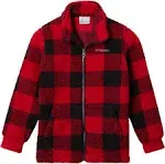 Columbia Boys' Rugged Ridge II Full Zip Sherpa Jacket-Mountain Red Check-Small