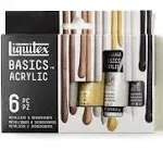 Liquitex Basics 6 Tube Acrylic Paint Set, 22ml, Metallic & Iridescent