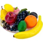 Lorigun Artificial Fruits Set for Decoration Fake Fruits Props,10 Kinds of Fruit (Total 12 Pcs)