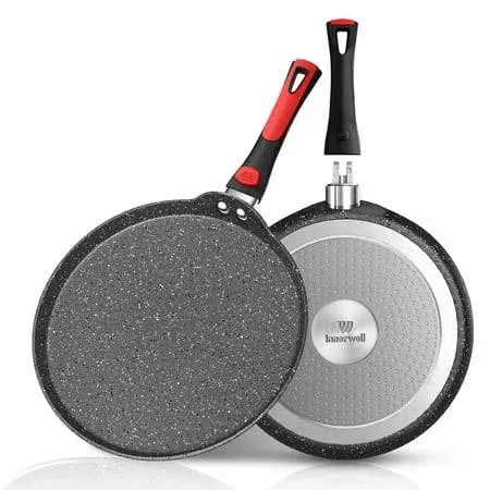 Nonstick Crepe Pan, 11 Inch Granite Coating Flat Skillet Dosa Tawa Tortilla P...