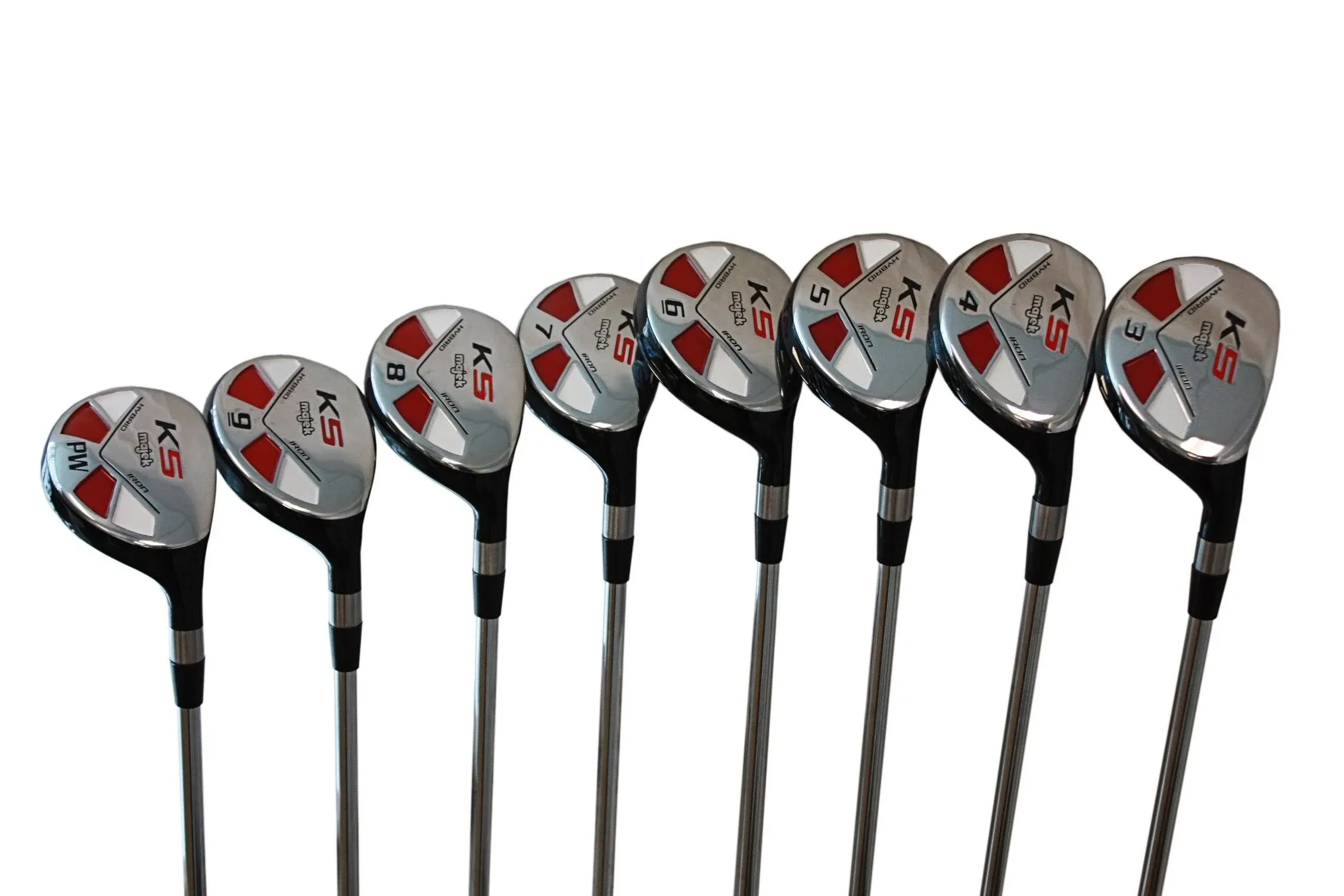 Majek Womens Hybrid Golf Clubs Set Black &amp; Red