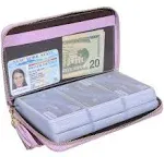 Easyoulife Credit Card Holder Wallet Womens Zipper Leather Case Purse RFID   