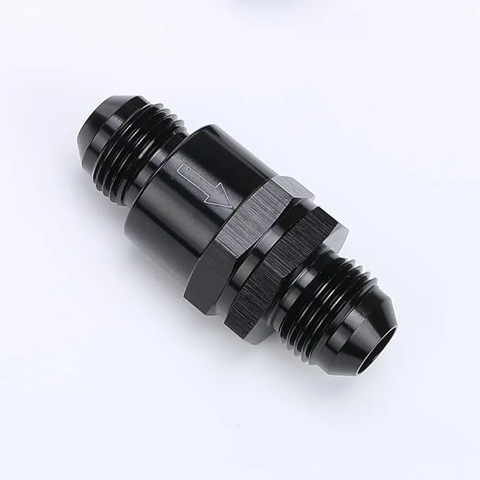 AC Performance Black Aluminium -6 An to AN6 Flare Inline Check Valve with Spring ...