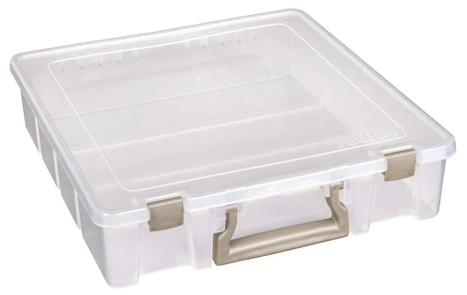  Super Satchel 1 Compartment Box Clear Craft Organizer Storage Case Gold