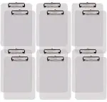 Clear Plastic Clipboards, 12 Pack, Durable, 12.5 x 9 Inch, Low Profile Clip, by