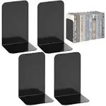 VFINE Bookends, Metal Black Book Ends for Shelves, Bookends for Shelves, Heavy Duty Bookends, Bookend Stopper for Heavy Books, Book Ends to Hold Books for Home Office, 2 Pairs