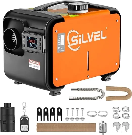 SILVEL Diesel Heater, 8KW 12V Diesel Heater with 5L Tank, All in One Diesel Air Heater for RV, Truck, Boat, Camper, Car, Red