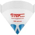 TCP Global 50 Pack of Paint Strainers with Ultra-Fine 125 Micron Clear, Clear 