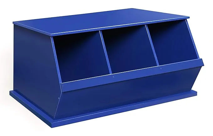 Badger Basket Three Bin Storage Cubby, Blue