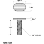 POWERTEC T-Slot Bolts 1/4&#034;-20 Thread Size T-Bolt 1.5 Inch Long 20 pcs (QTB1008)