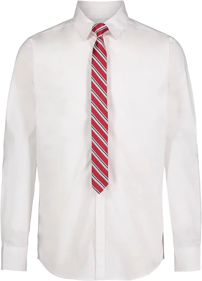 Van Heusen Boys' Adaptive Long Sleeve Collared Button-Down Dress Shirt and Tie ...