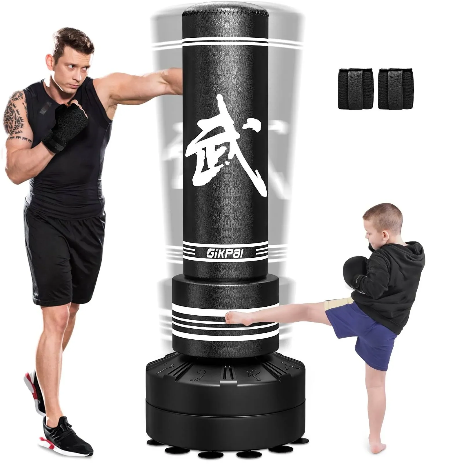 GIKPAL Punching Bag 67"-182lbs Heavy Boxing Bag with Stand for Adult Youth Kids ...