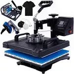 Tinkeal 12x15 Heat Press Machine for T Shirts Sublimation Heat Transfer Machine Digital 5 in 1 Combo Multifunctional Swing Away Clamshell Printing