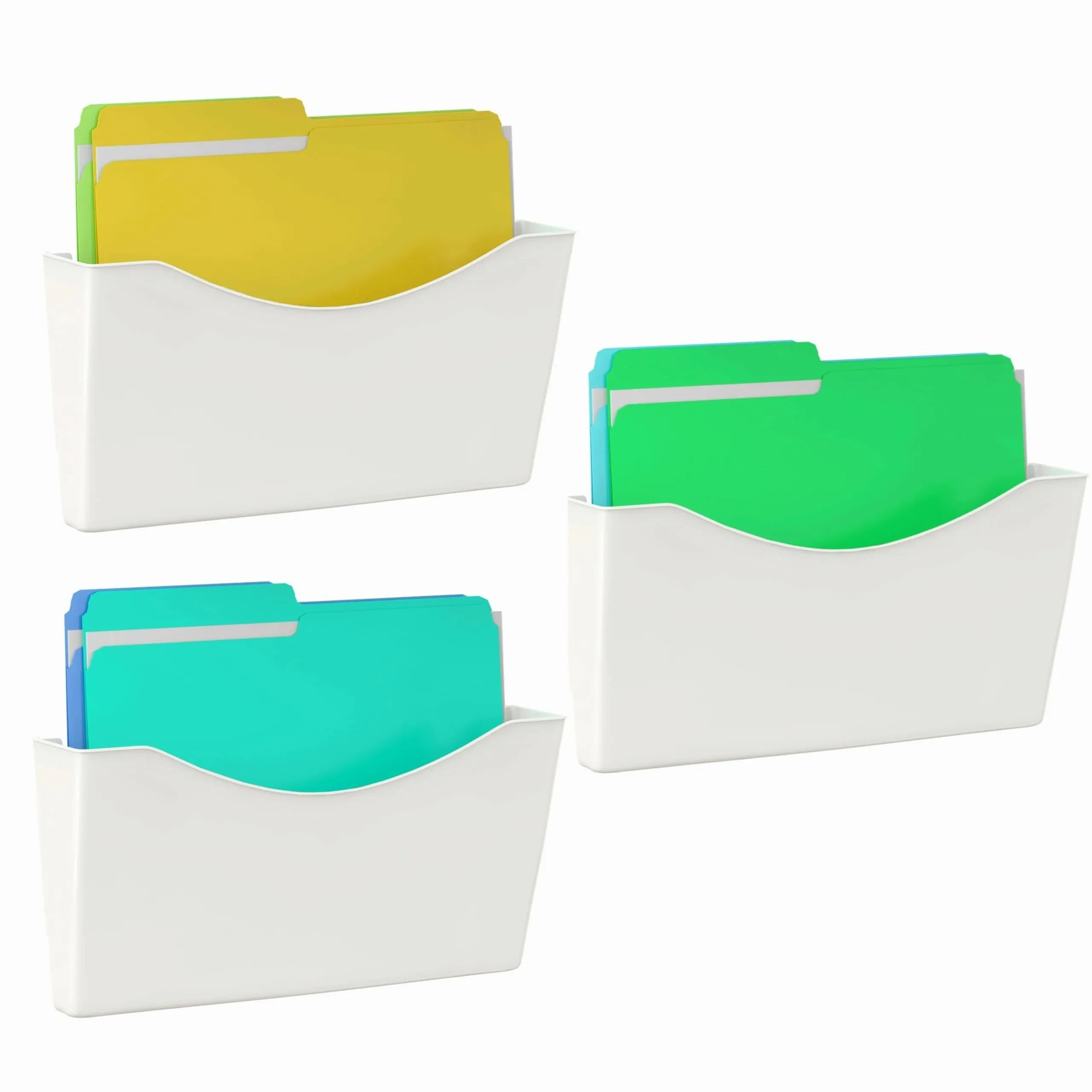 Kuntine.B 3 Pack White Single Pocket File Holder Hanging Wall Organizer