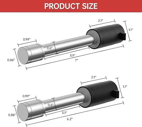 Adjustable Trailer Hitch, 6 Inch Drop Hitch Ball Mount, 20,000 LBS GTW, Tow Hitch for Heavy Duty Truck with Double Hitch Locks and Pin, Solid Shank (2 Inch Receiver)