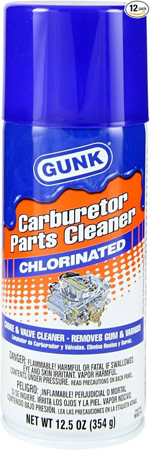 Gunk M4814-12PK Chlorinated Carburetor Parts Cleaner - 12.5 oz., (Case of 12)